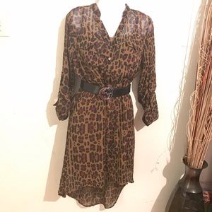 Leopard Print High low Dress
